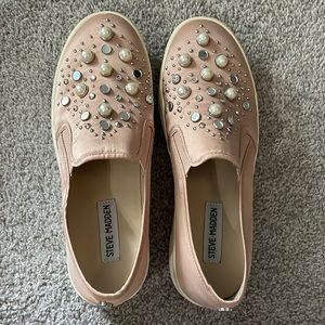 Light pink slip on sneakers